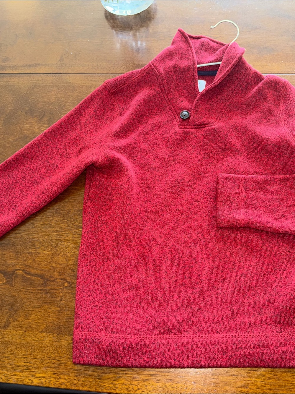 Boyβs Red Shawl Collar Pullover Sweater